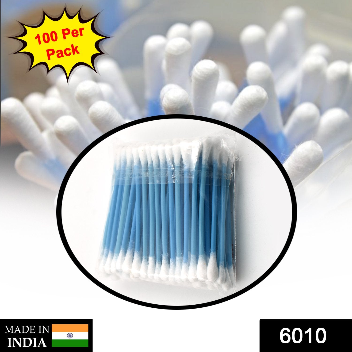 6010 Small Cotton Buds for ear cleaning, soft and natural cotton swabs (100 per pack) 6010 Small Cotton Buds for ear cleaning, soft and natural cotton swabs (100 per pack)